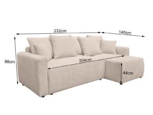 canape angle reversible convertible bouclette coffre rangement