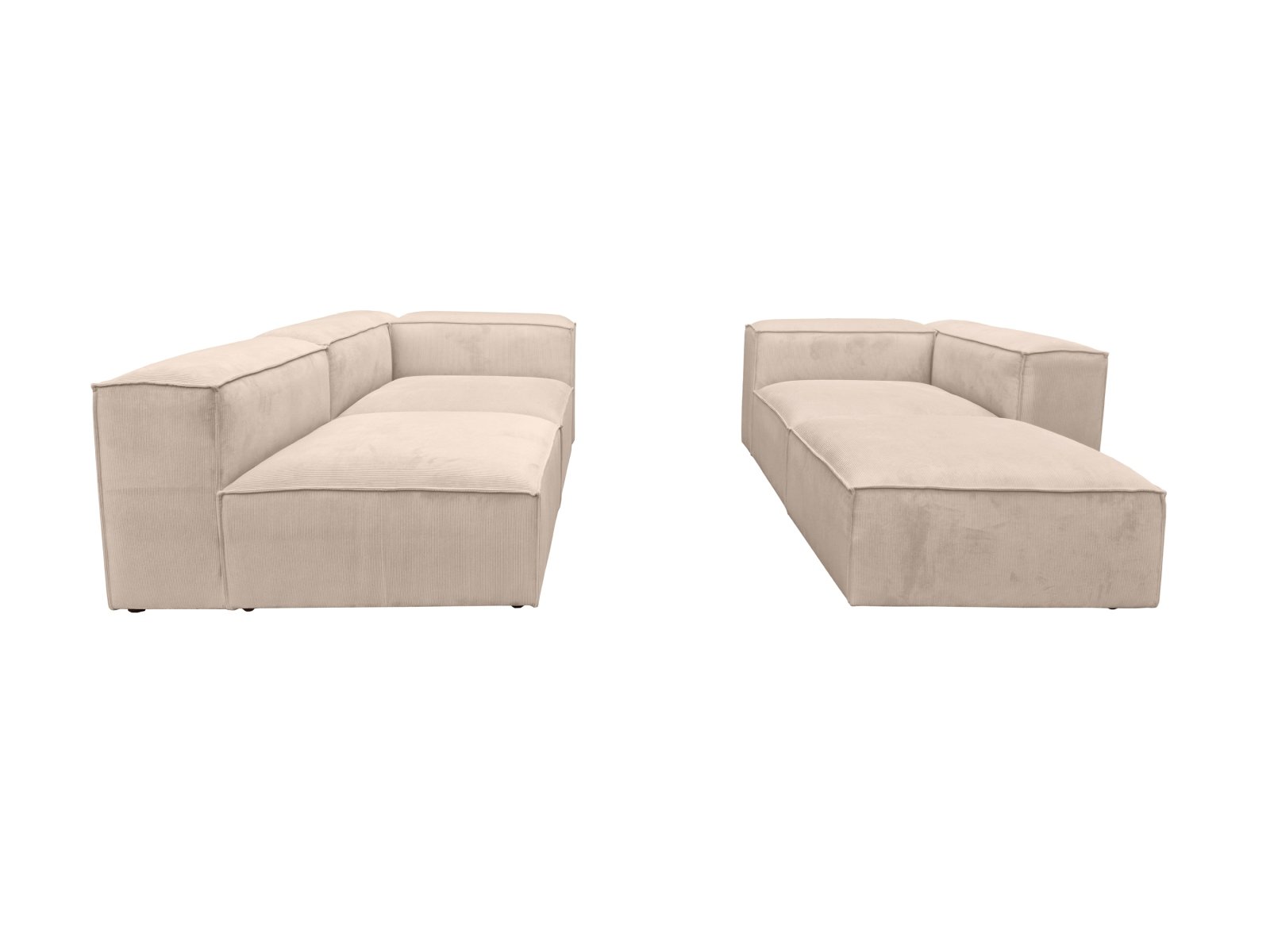 canape d angle modulable velours cotele beige design moderne