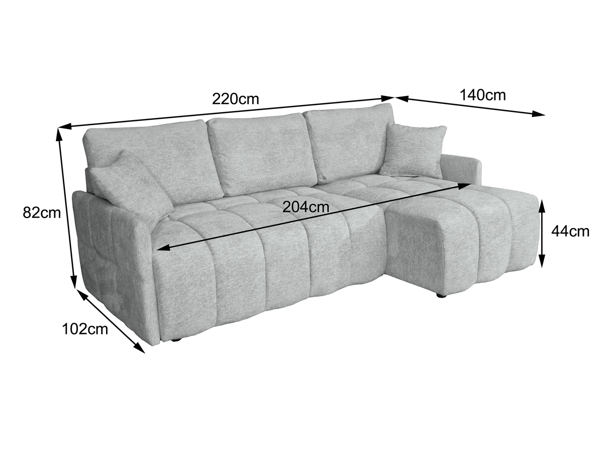 canape convertible angle reversible gris dimensions