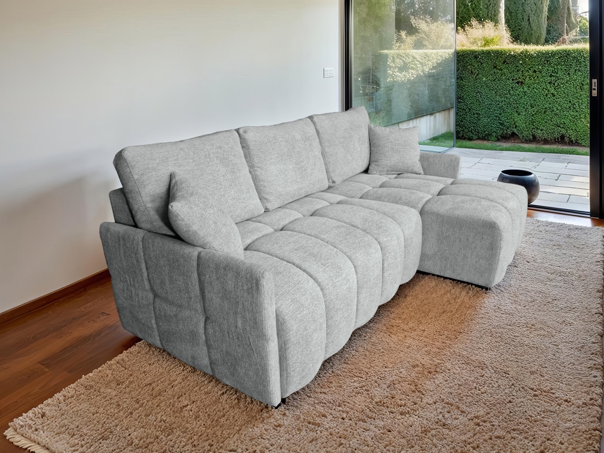 canape convertible angle reversible gris